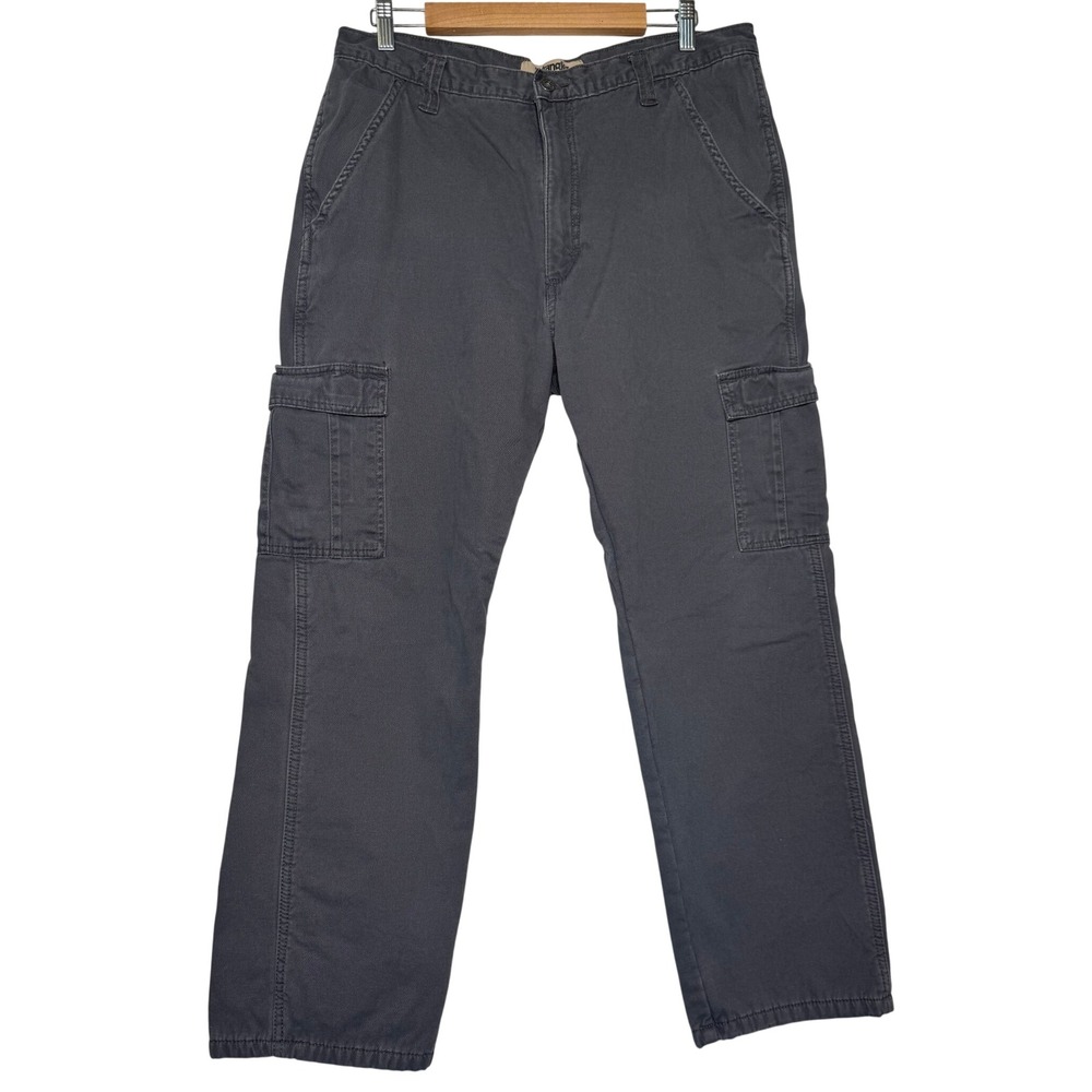 Wrangler Authentics Mens Fleece Lined Cargo Pants Charcoal Grey 36x30 ZM6LLAH